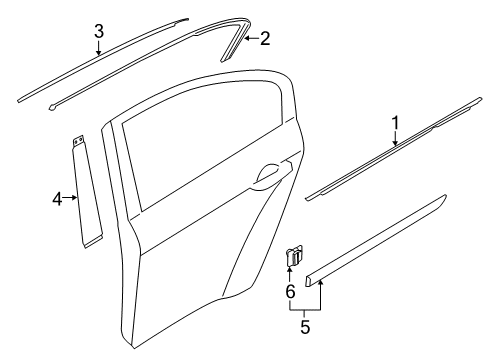 2016 Kia K900 Exterior Trim - Rear Door MOULDING Assembly-Waist Line Diagram for 877213T000