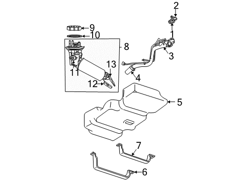 2001 Chrysler Town & Country Senders Fuel Pump/Level Module Kit Diagram for RL096149AB