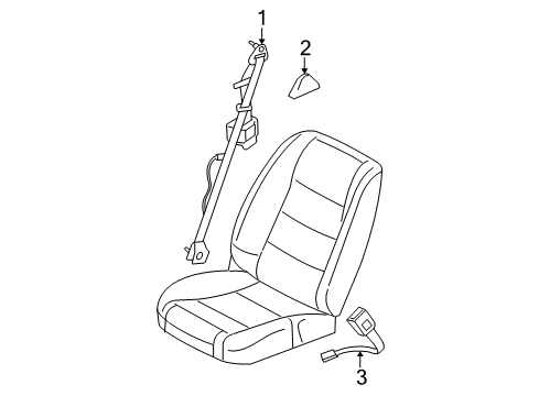 2013 Ford Mustang Seat Belt Lap & Shoulder Belt Diagram for DR3Z-63611B09-AA