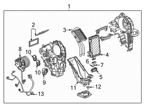 2022 GMC Yukon XL Auxiliary Heater & A/C Suction & Discharge Hose Assembly Diagram for 84852343