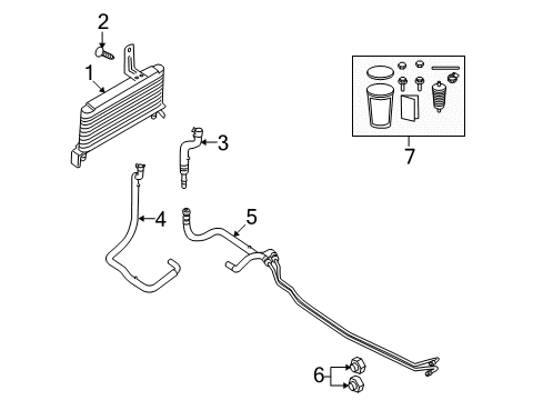 2008 Ford E-150 Oil Cooler Tube Assembly Diagram for 8C2Z-7R081-G