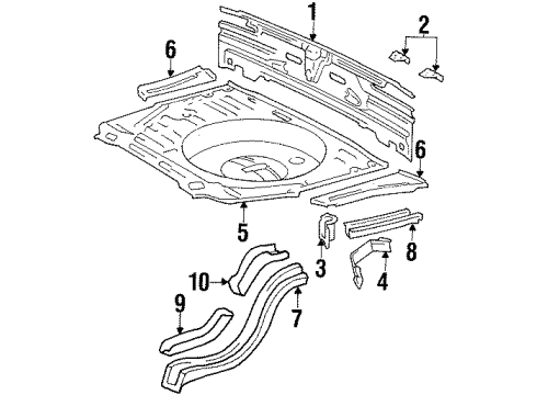 1990 Toyota Supra Rear Body Pan, Rear Floor Diagram for 58311-14171