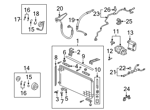 2003 Honda Pilot Air Conditioner Bracket B (Upper) Diagram for 80106-S0X-A01