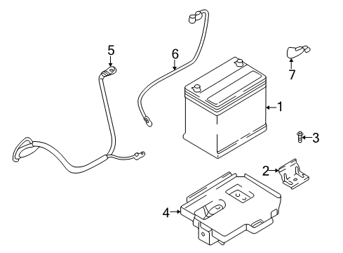 2006 Hyundai Elantra Battery Tray Assembly-Battery Diagram for 37150-2D000