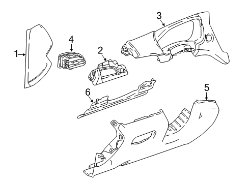 2020 Chevrolet Traverse Cluster & Switches, Instrument Panel Bolster Diagram for 84360622