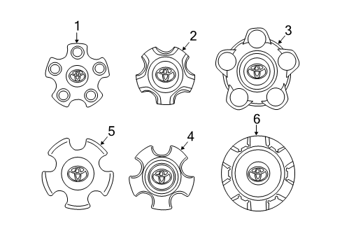 2019 Toyota Tundra Wheel Covers & Trim Center Cap Diagram for 4260B-0C061