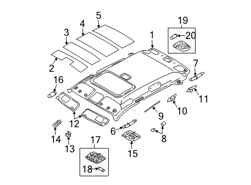 2005 Kia Sportage Interior Trim - Roof Lamp Assembly-Map Diagram for 928502E000LX