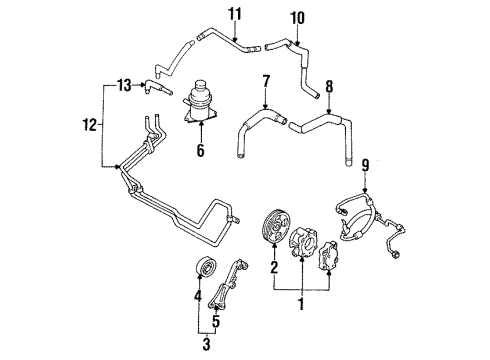 1994 Ford Probe P/S Pump & Hoses, Steering Gear & Linkage Idler Pulley Diagram for F32Z-8679-B