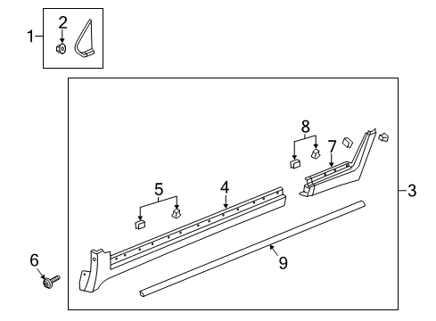 2014 Buick Encore Exterior Trim - Pillars, Rocker & Floor Corner Molding Diagram for 42650659