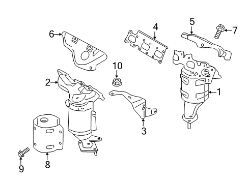 2018 Lincoln MKX Exhaust Manifold Heat Shield Diagram for DG9Z-9A462-B