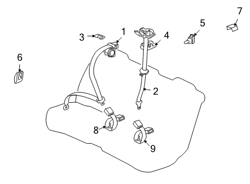 Diagram for 2003 Lexus IS300 Seat Belt 