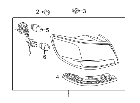 2015 Chevrolet SS Bulbs Tail Lamp Assembly Diagram for 92286217