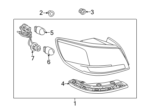 2015 Chevrolet SS Bulbs Lamp, Rear Stop Diagram for 92286218