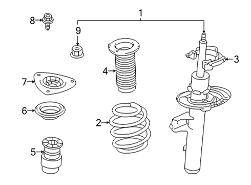 2021 Nissan Rogue Struts & Components - Front Spring-Front Diagram for 54010-6RR0A