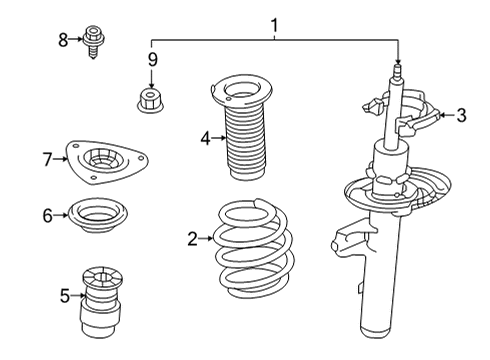 2021 Nissan Rogue Struts & Components - Front Spacer-Seat, Rh Diagram for 54034-6RA0A