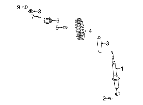 2004 Lexus GX470 Shocks & Components - Front Cover, Shock ABSORBE Diagram for 48559-30020