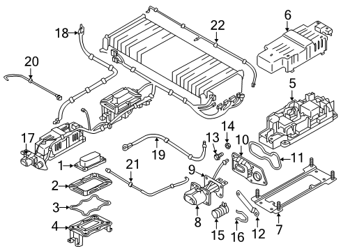 2012 Nissan Leaf Electrical Components Base-Battery Connector Diagram for 29531-3NA1A