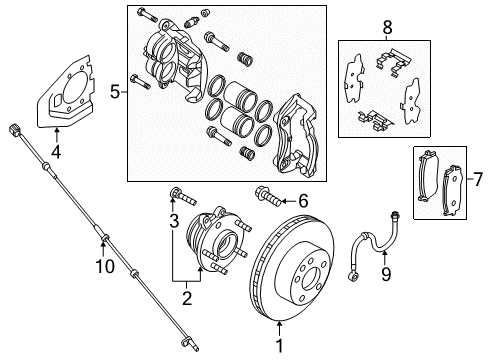 2017 Infiniti QX60 Front Brakes Hose Assy-Brake, Front Diagram for 46210-3JA0F