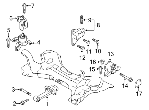 2013 Hyundai Sonata Engine & Trans Mounting Bolt-Flange Diagram for 553963K000