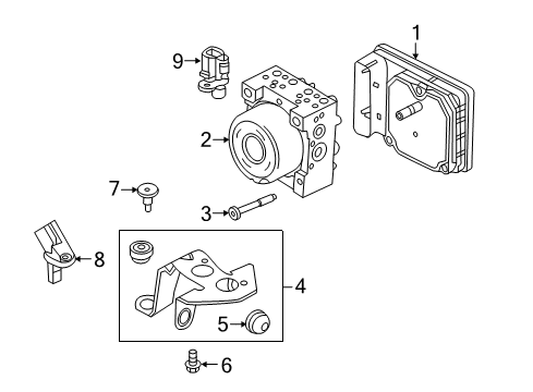 2018 Lincoln MKC ABS Components Bracket Diagram for EJ7Z-2B389-A