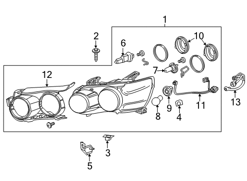 2015 Chevrolet Sonic Headlamps Headlamp Assembly Bracket Diagram for 96901953