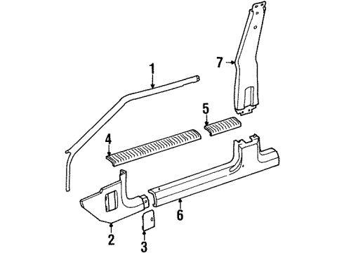 2001 Jeep Cherokee Interior Trim - Pillars, Rocker & Floor Molding-Windshield GARNISH Diagram for 5GG43RK5AE