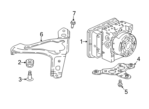 2019 Honda Odyssey ABS Components Rubber, Mount Diagram for 57101-TZ5-A00