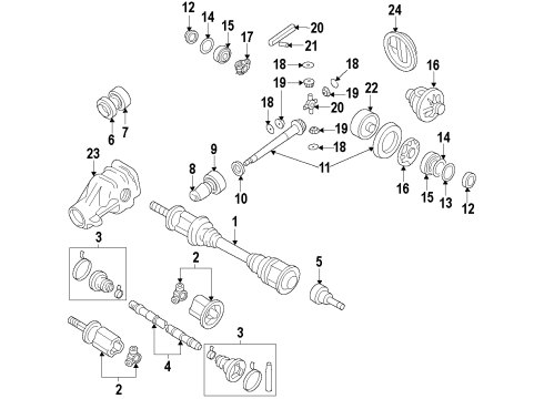 2009 Nissan 370Z Rear Axle, Axle Shafts & Joints, Differential, Drive Axles, Propeller Shaft Final Assembly Drive Diagram for 38301-EG33D