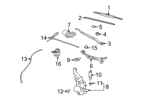 2009 Cadillac CTS Headlamp Washers/Wipers Hose Asm-Windshield Washer Solvent Container Diagram for 15241668