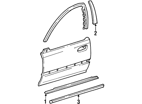 1994 Honda Civic Exterior Trim - Front Door Protector, L. FR. Door Diagram for 75322-SR4-A01