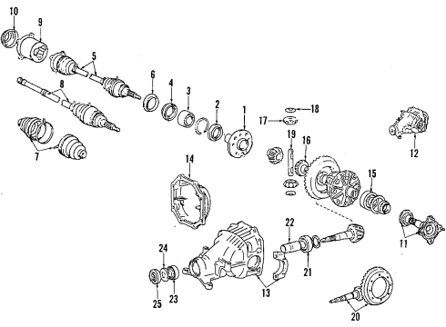 1991 Toyota Camry Rear Axle, Axle Shafts & Joints, Differential, Drive Axles, Propeller Shaft Flange Diagram for 37304-20010