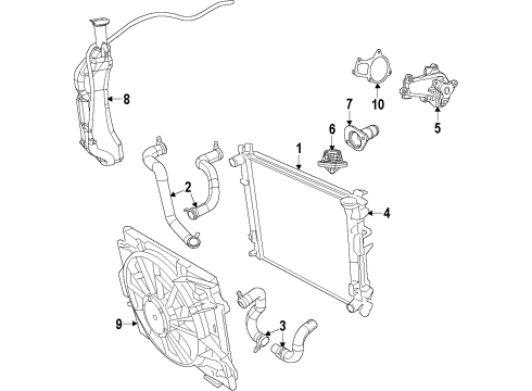 2010 Dodge Grand Caravan Cooling System, Radiator, Water Pump, Cooling Fan Gasket-Water Pump Diagram for 4648963AC