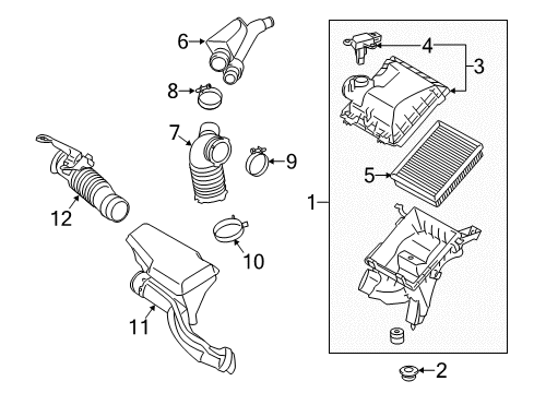 2014 Lexus CT200h Filters Inlet Assy, Air Cleaner Diagram for 17750-37090