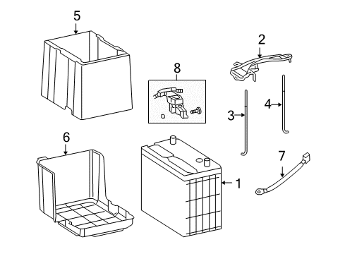 2010 Honda Accord Battery Cover, Battery (70D) Diagram for 31531-TA0-A00
