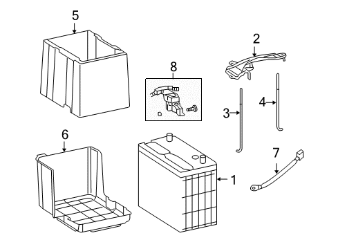 2010 Honda Accord Battery Plate, Battery Setting Diagram for 31512-TA0-A00