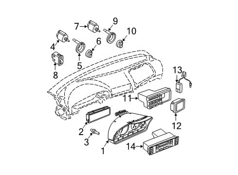 1997 BMW 528i Switches Fog Lamp Switch Button Diagram for 61316911041