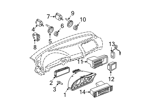 1997 BMW 540i Automatic Temperature Controls Instrument Cluster Speedometer Diagram for 62119155823