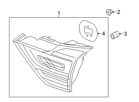 2015 Kia K900 Tail Lamps Lamp Assembly-Rear Combination Inside Diagram for 924033T020