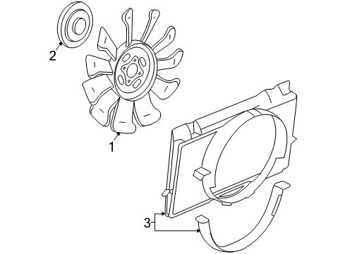 2007 Hummer H2 Cooling System, Radiator, Water Pump, Cooling Fan Shroud, Engine Coolant Fan Diagram for 15183154