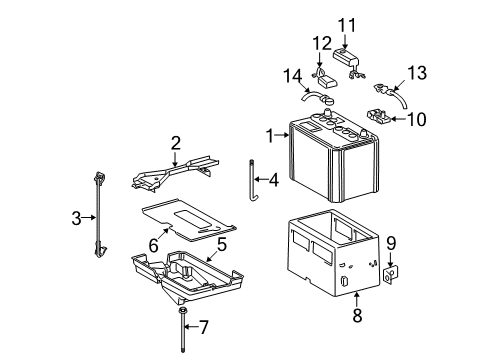 2009 Lexus GS460 Battery Tray, Battery Diagram for 74431-30232