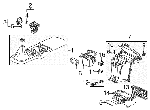 2001 Honda S2000 Switches Cup Holder (Graphite Black) Diagram for 77230-S2A-013ZA