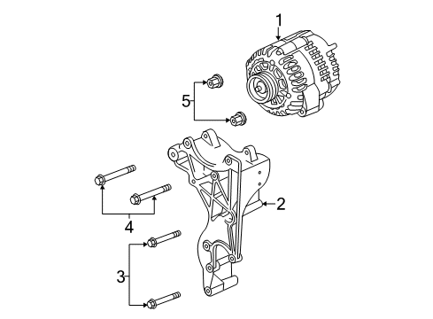 2009 GMC Sierra 2500 HD Alternator Bracket Bolt Diagram for 11516744