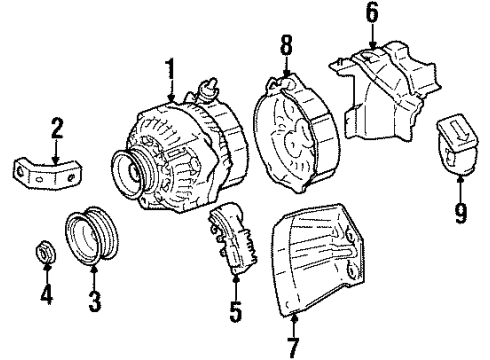 1993 Lexus SC400 Alternator Upper Cover Diagram for 27029-46020