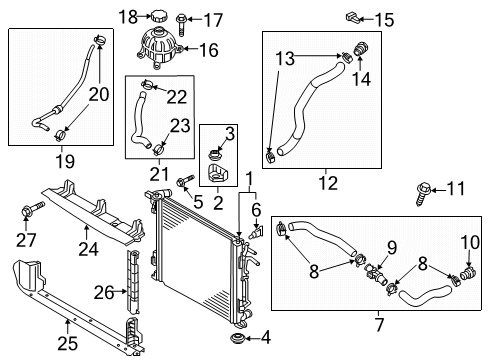 2019 Kia Sportage Radiator & Components Air Guide Diagram for 29136D9600