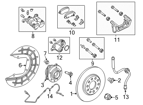 2020 Jeep Renegade Brake Components Rear Disc Brake Pad Kit Diagram for 68289634AA
