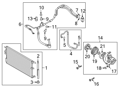 2019 Hyundai Tucson Switches & Sensors Bolt-Compressor MTG Diagram for 1163308146KA