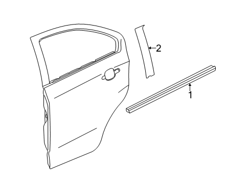 2016 Chevrolet Sonic Exterior Trim - Rear Door Black Out Tape Diagram for 95173684