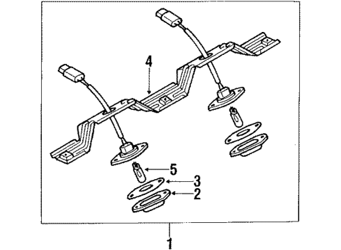 1991 Nissan Pathfinder License Lamps Lamp Assembly-License Diagram for 26510-41G00