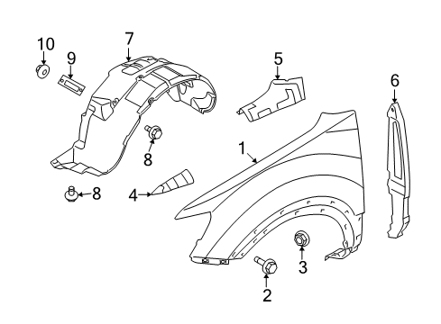 2009 Kia Borrego Fender & Components Guard Assembly-Front Wheel Diagram for 868122J000
