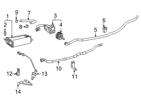 2021 Toyota RAV4 Emission Components Vent Hose Diagram for 77249-0R050